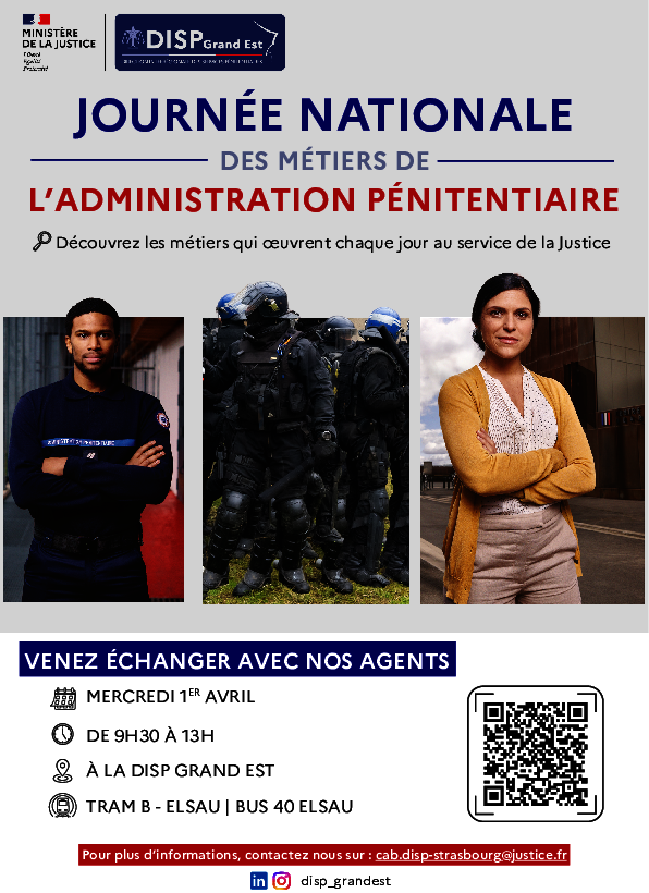 Affiche de la Journée nationale des métiers de l'administration pénitentiaire