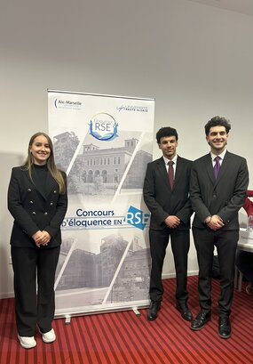 L'équipe Trio Ethique au Concours Eloquence RSE