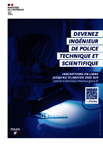 Flyer Ouverture Concours Ingénieur Police Technique et Scientifique