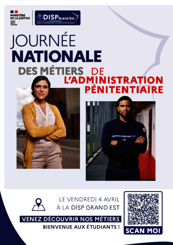Affiche de la Journée des métiers de l'administration pénitentiaire