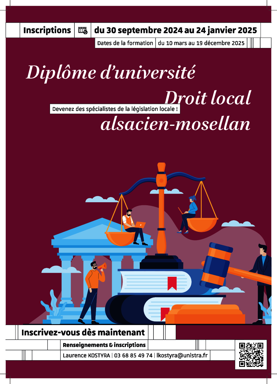 Affiche Inscriptions DU Droit local alsacien-mosellan