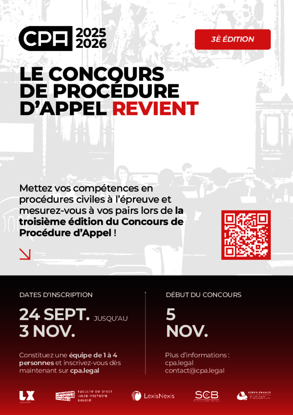 Affiche du Concours de Procédure d'Appel 2025/2026
