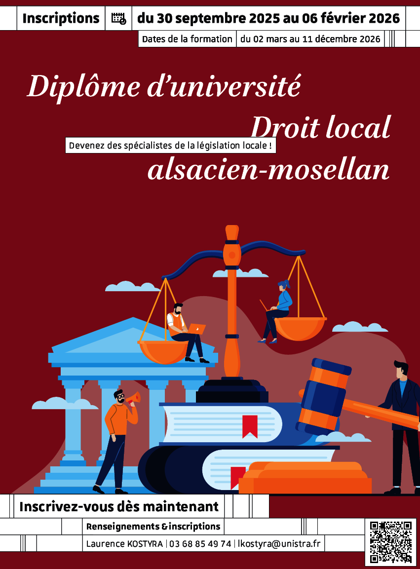 Affiche Inscriptions DU Droit local alsacien-mosellan